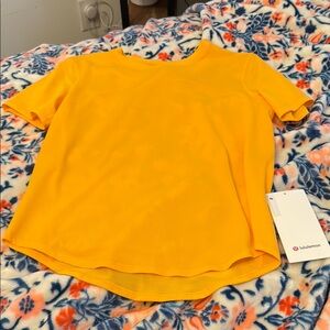 Lululemon Athletica Yellow Relaxed Short Sleeve T-Shirt